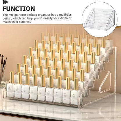 6/7 Layer Nail Polish Storage Box Multi Layer Clear Display Rack Organizer Stand - 7-Tier