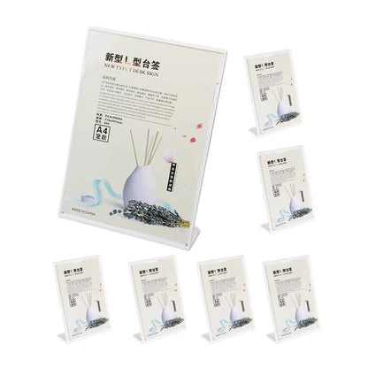 7PCS L-Shaped Table Plastic Display Board White Durable for Restaurant Hotel Use