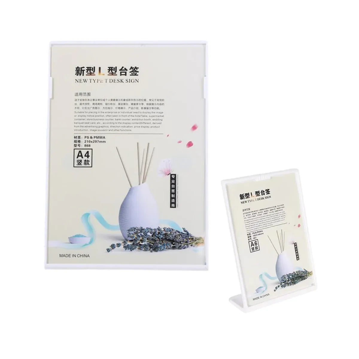 7PCS L-Shaped Table Plastic Display Board White Durable for Restaurant Hotel Use