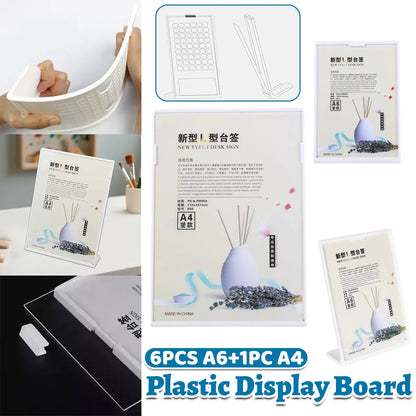7PCS L-Shaped Table Plastic Display Board White Durable for Restaurant Hotel Use
