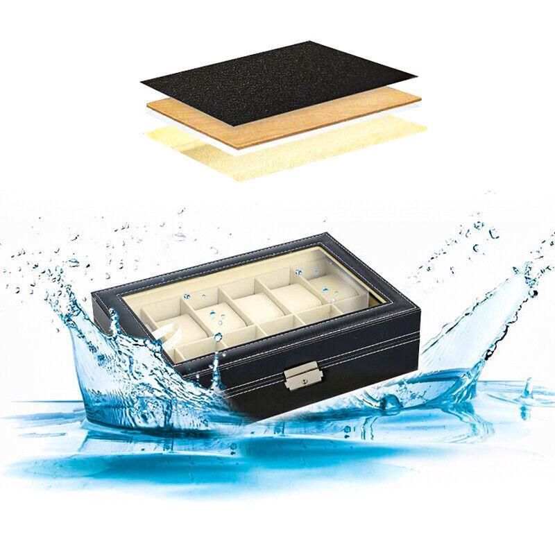 12Grids Leather Watch Jewelry Display Storage Holder Case Box