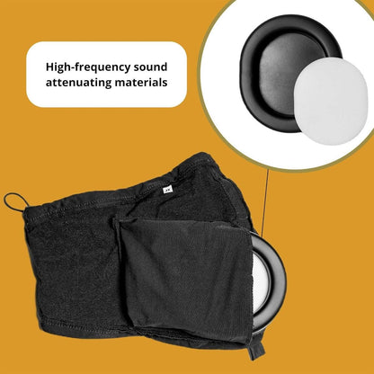 Black Adjustable Dog Ear Muffs Noise Reducing Pet Headwrap Protective Ear Cover - M