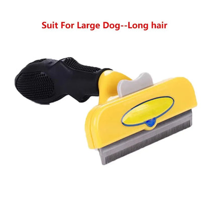 Pet Hair Removal Brush Deshedding Tool for Cats Dogs Grooming Comb Fur Remover - Yellow