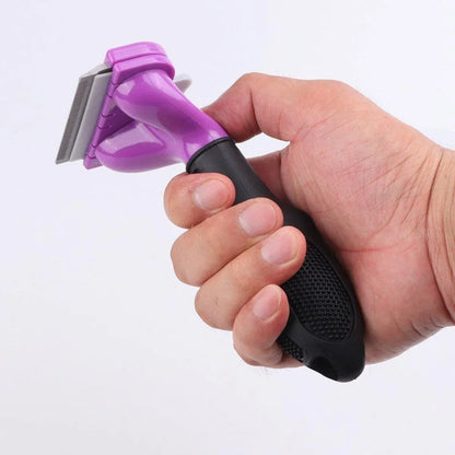 Pet Hair Removal Brush Deshedding Tool for Cats Dogs Grooming Comb Fur Remover - Yellow