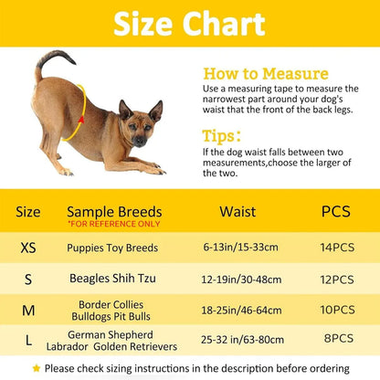 Male Dog Diapers Physiological Pants for Dogs Leakproof Diaper Pants Male Pets - XS-14PCS