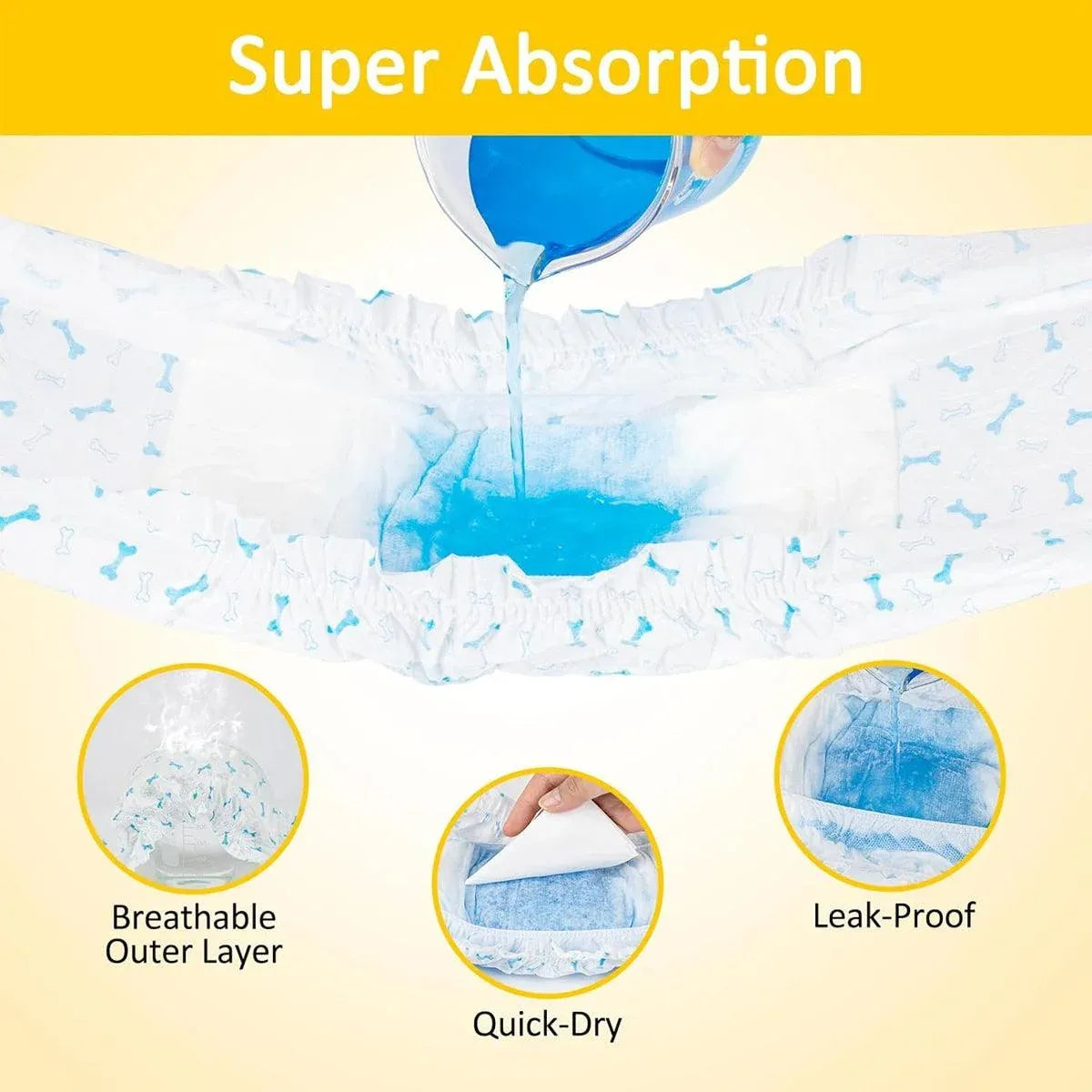 Male Dog Diapers Physiological Pants for Dogs Leakproof Diaper Pants Male Pets - XS-14PCS