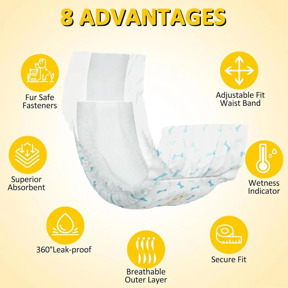 Male Dog Diapers Physiological Pants for Dogs Leakproof Diaper Pants Male Pets - XS-14PCS