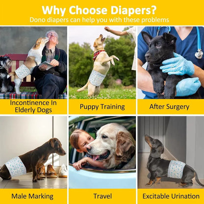 Male Dog Diapers Physiological Pants for Dogs Leakproof Diaper Pants Male Pets - XS-14PCS
