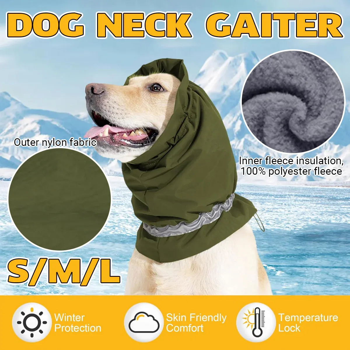Winter Dog Head Cover Dog Scarf Set Cold Proof Warm Soft for Dogs Outdoor Use - S