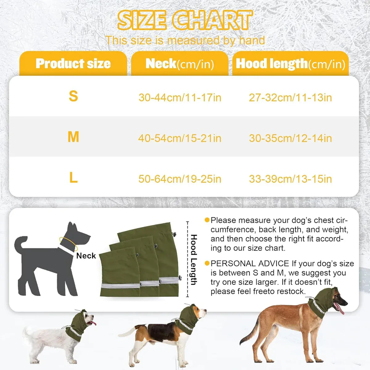 Winter Dog Head Cover Dog Scarf Set Cold Proof Warm Soft for Dogs Outdoor Use - S