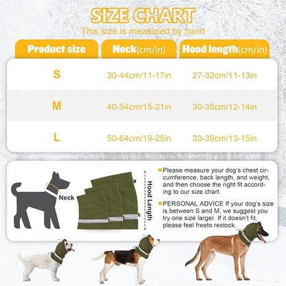 Winter Dog Head Cover Dog Scarf Set Cold Proof Warm Soft for Dogs Outdoor Use - S