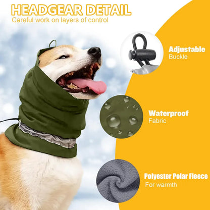Winter Dog Head Cover Dog Scarf Set Cold Proof Warm Soft for Dogs Outdoor Use - S