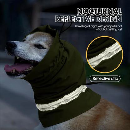 Winter Dog Head Cover Dog Scarf Set Cold Proof Warm Soft for Dogs Outdoor Use - S
