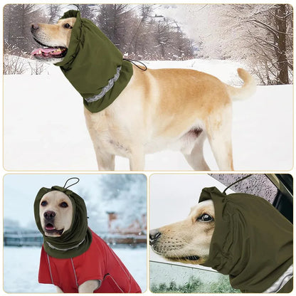 Winter Dog Head Cover Dog Scarf Set Cold Proof Warm Soft for Dogs Outdoor Use - S