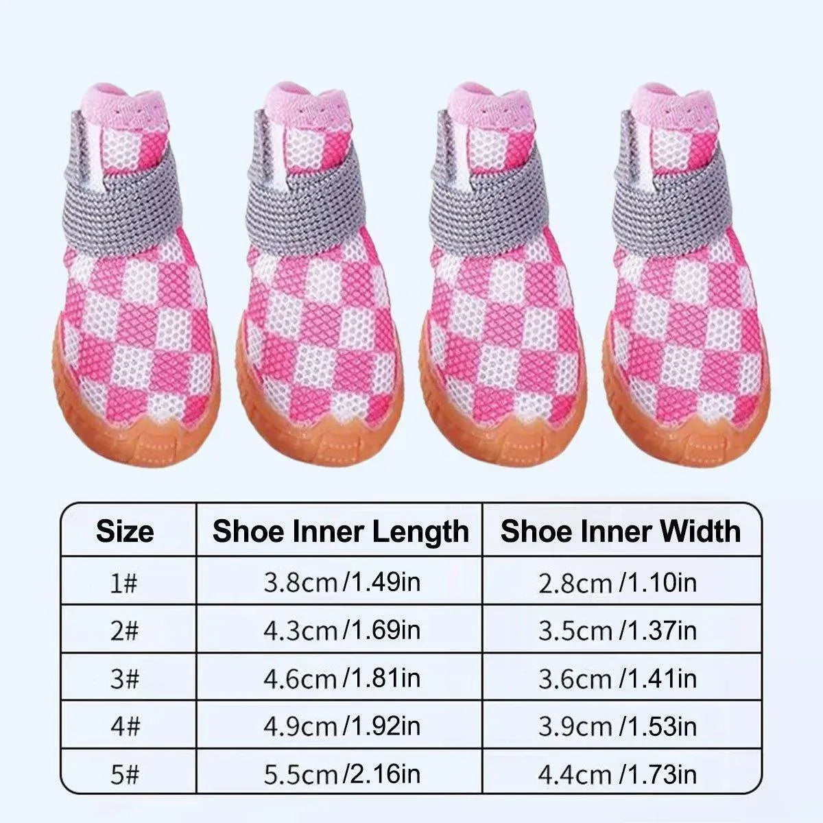 4pcs Breathable Mesh Dog Shoes Small Pets Puppy Paw Protection Summer Boots - Green-3