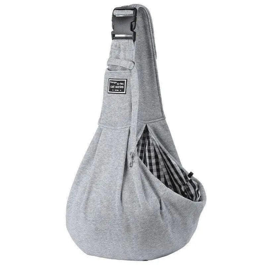Portable Pet Sling Carrier Shoulder Bag for Small Dogs and Cats Travel Outdoor - Grey