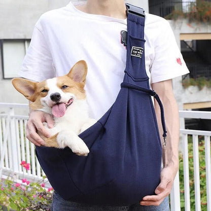 Portable Pet Sling Carrier Shoulder Bag for Small Dogs and Cats Travel Outdoor - Grey