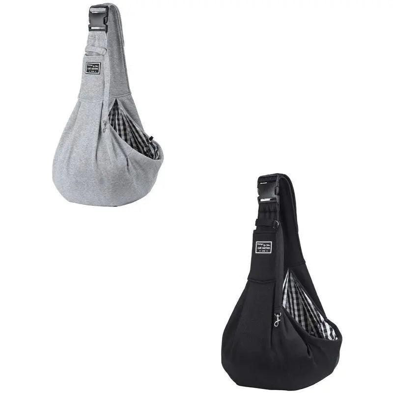 Portable Pet Sling Carrier Shoulder Bag for Small Dogs and Cats Travel Outdoor - Grey
