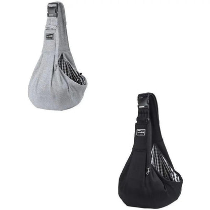 Portable Pet Sling Carrier Shoulder Bag for Small Dogs and Cats Travel Outdoor - Grey