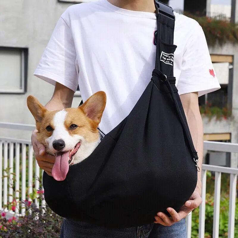 Portable Pet Sling Carrier Shoulder Bag for Small Dogs and Cats Travel Outdoor - Blue