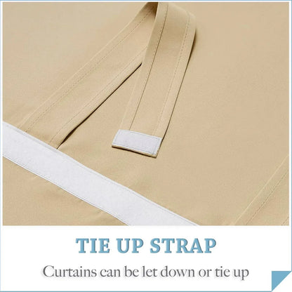 Curtains For Doors and Windows Block Light Blackout Heat Insulation Living Room - Beige