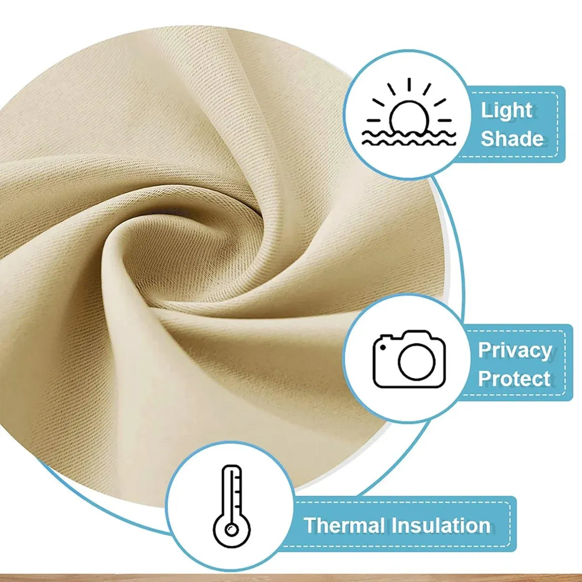 Curtains For Doors and Windows Block Light Blackout Heat Insulation Living Room - Grey