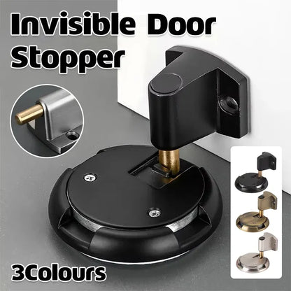 Push Lock Door Stop Floor Mounted Mechanical Door Holder Zinc Alloy - Bronze