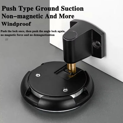 Push Lock Door Stop Floor Mounted Mechanical Door Holder Zinc Alloy - Bronze