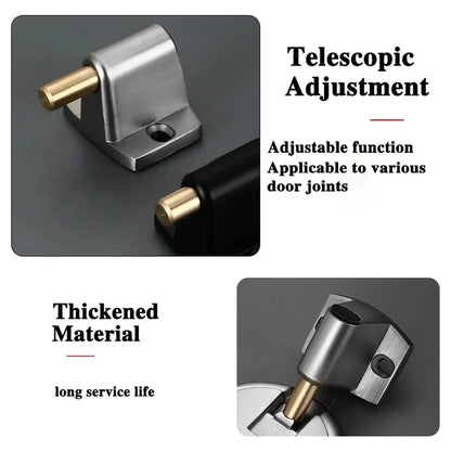 Push Lock Door Stop Floor Mounted Mechanical Door Holder Zinc Alloy - Black