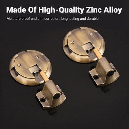 Push Lock Door Stop Floor Mounted Mechanical Door Holder Zinc Alloy - Black