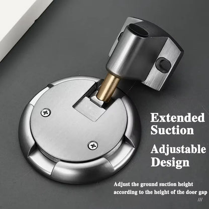 Push Lock Door Stop Floor Mounted Mechanical Door Holder Zinc Alloy - Black
