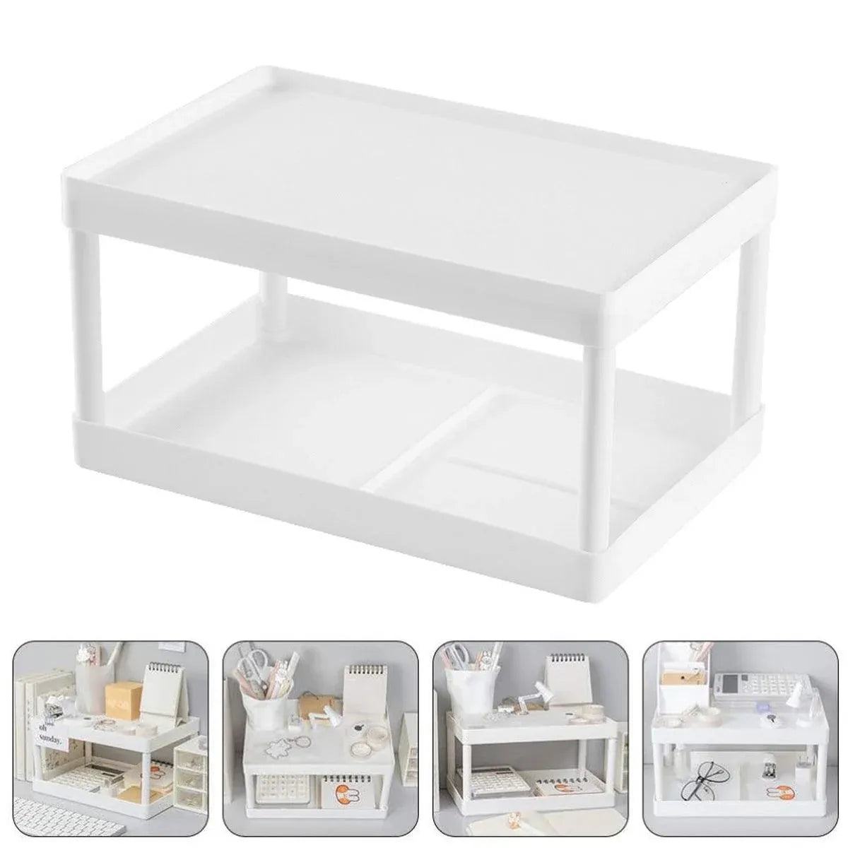 2pcs Desk Organizer Storage Rack Display Shelf for Cosmetic Sundries Files