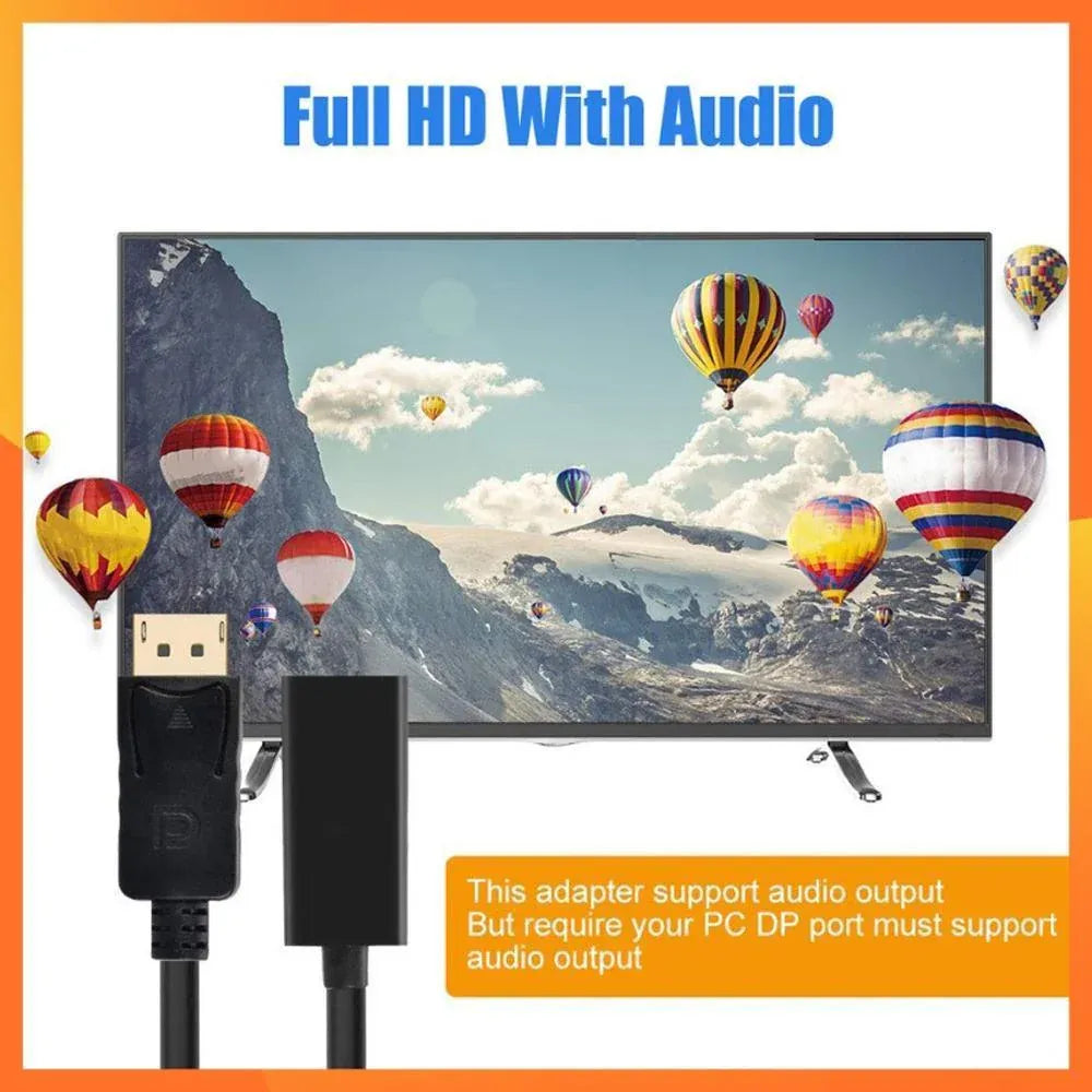 4K/1080p DisplayPort Display Port DP Male to HDMI Female Adapter Converter Cable - 4K-DP Male to HDMI Female