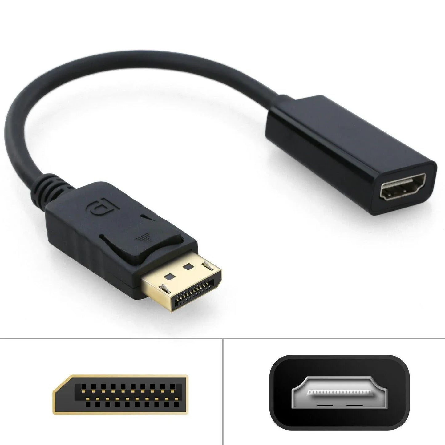 4K/1080p DisplayPort Display Port DP Male to HDMI Female Adapter Converter Cable - 4K-DP Male to HDMI Female