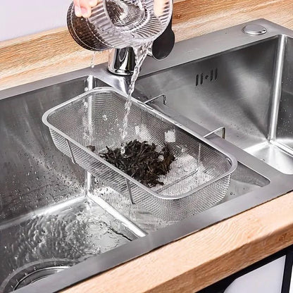 Stainless Steel Sink Drainer Basket Rack for Kitchen Dish Drying and Storage