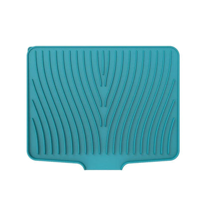 Silicone Dish Drying Mat Heat Resistant Draining Slope Pad for Kitchen Counter - Green
