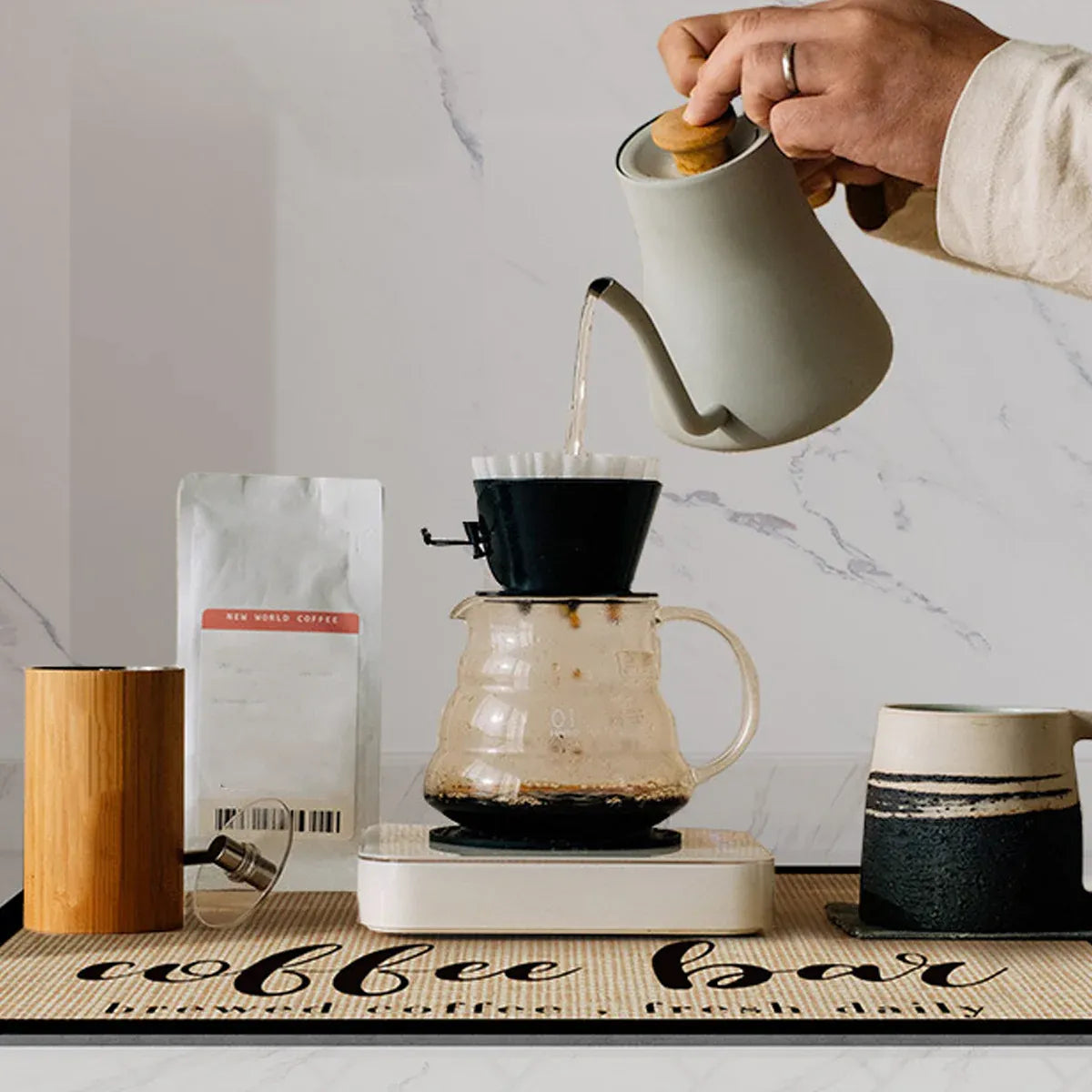 Super Draining Dish Drying Mat Quick Dry Coffee Kitchen Bathroom Tableware Pad - Luck