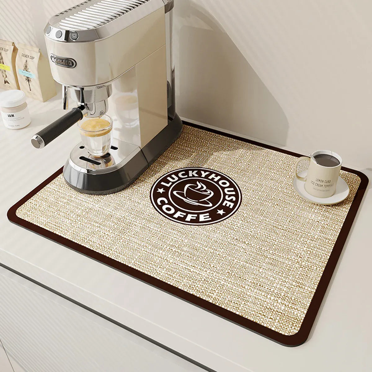Super Draining Dish Drying Mat Quick Dry Coffee Kitchen Bathroom Tableware Pad - Luck