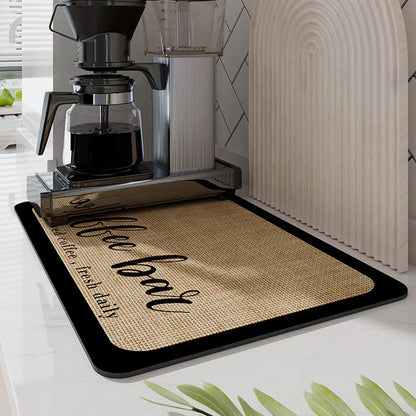 Super Draining Dish Drying Mat Quick Dry Coffee Kitchen Bathroom Tableware Pad - Luck