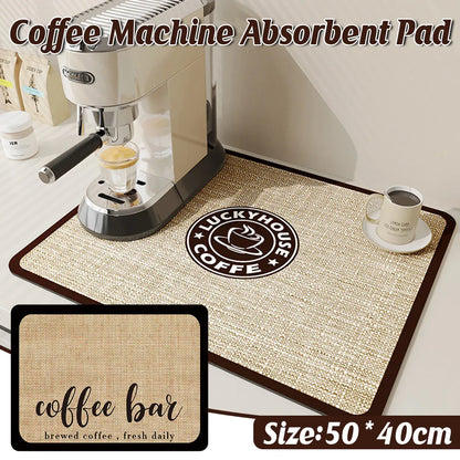 Super Draining Dish Drying Mat Quick Dry Coffee Kitchen Bathroom Tableware Pad - Luck
