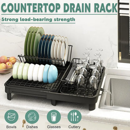 Kitchen Bowl Plate Storage Rack Sink Chopstick Holder Dish Draining Shelf