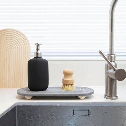 Nordic Diatomaceous Earth Tray Bathroom Sink Drying Mat 30x10cm - Grey