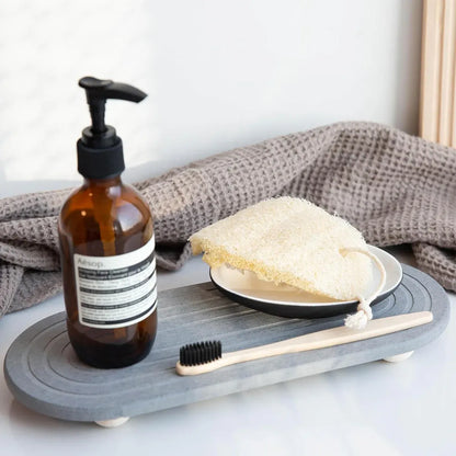 Nordic Diatomaceous Earth Tray Bathroom Sink Drying Mat 30x10cm - Grey