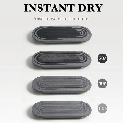 Nordic Diatomaceous Earth Tray Bathroom Sink Drying Mat 30x10cm - Grey
