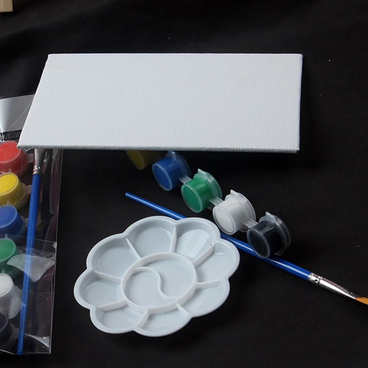 Mini Painting Easel Set DIY Art Kit with Small Canvas Frame Brush and Drawing Board