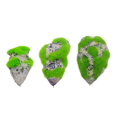 Artificial Floating Stone Pumice with Moss Aquarium Decoration Aquatic Landscape - M