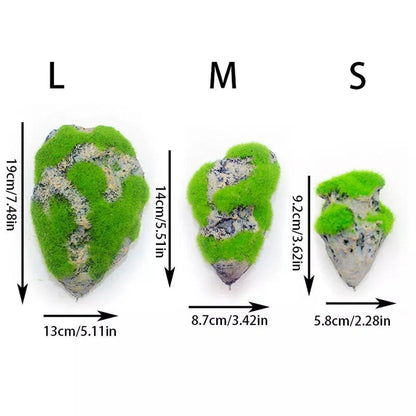 Artificial Floating Stone Pumice with Moss Aquarium Decoration Aquatic Landscape - M