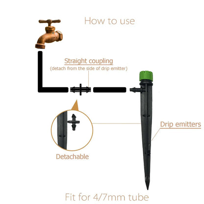 Adjustable Irrigation Misting Dripper 360-degree Sprinkler Drip Watering Tool - Green
