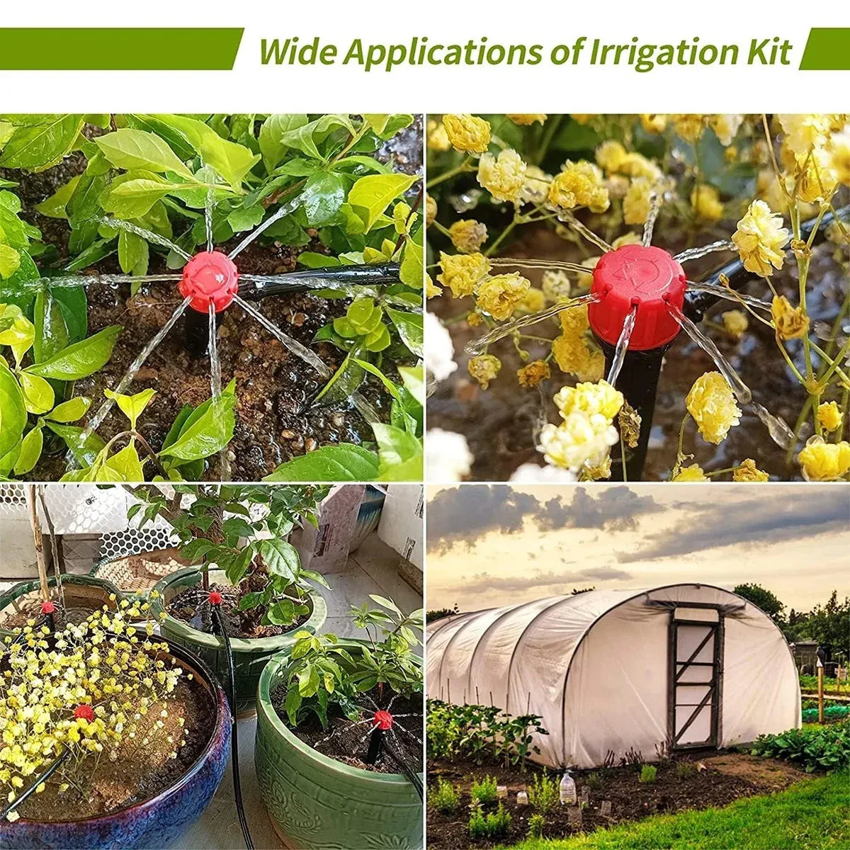 Adjustable Irrigation Misting Dripper 360-degree Sprinkler Drip Watering Tool - Green