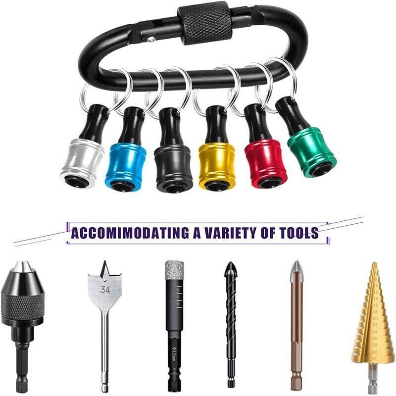 6PCS Hex Shank Screwdriver Bit Holder Extension Bar Driver Keyring